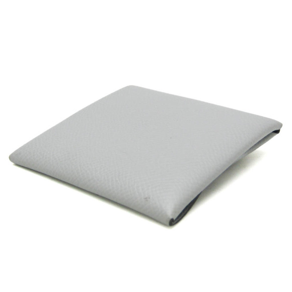 Hermes Bastia Women,Men Epsom Leather Coin Purse/coin Case Gray - Picture 2 of 10